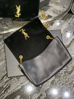 YSL 553804 Saint Laurent Reversible Medium Kate in Suede Black - Default Title - View 7