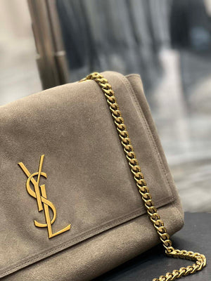 YSL 553804 Saint Laurent Reversible Medium Kate in Suede Dark Green - Default Title - View 4