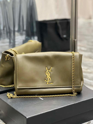 YSL 553804 Saint Laurent Reversible Medium Kate in Suede Dark Green - Default Title - View 10