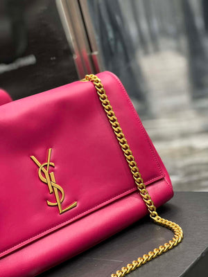 YSL 553804 Saint Laurent Reversible Medium Kate in Suede Rose Red - Default Title - View 3