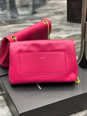 YSL 553804 Saint Laurent Reversible Medium Kate in Suede Rose Red - Default Title - View 5