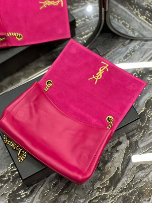 YSL 553804 Saint Laurent Reversible Medium Kate in Suede Rose Red - Default Title - View 7