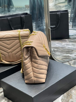 YSL 574946 Saint Laurent Loulou Medium Bag In in Matelasse Y Leather Nude Pink - Default Title - View 5
