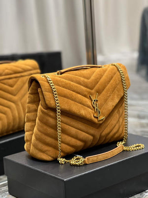 YSL 574946 Saint Laurent Loulou Medium Bag Y-Quilted Leather Brown - Default Title - View 5