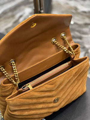 YSL 574946 Saint Laurent Loulou Medium Bag Y-Quilted Leather Brown - Default Title - View 8