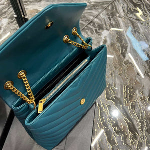 YSL 574946 Saint Laurent Loulou Medium Bag In Y-Quilted Leather pine green - Default Title - View 9