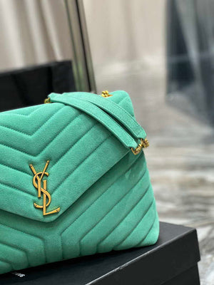 YSL 574946 Saint Laurent Loulou Medium Bag Y-Quilted Leather Green - Default Title - View 3