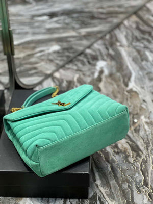 YSL 574946 Saint Laurent Loulou Medium Bag Y-Quilted Leather Green - Default Title - View 8