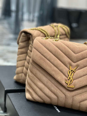 YSL 574946 Saint Laurent Loulou Medium Bag Y-Quilted Leather Light Brown - Default Title - View 4