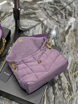 YSL 577476 Saint Laurent Puffer Small Bag In Quilted Lambskin Leather Purple - Default Title - View 8