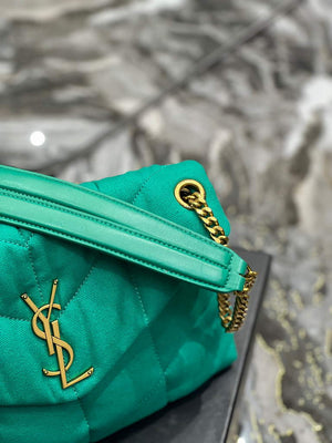 YSL 577476 Saint Laurent Puffer Small Bag In Quilted Lambskin Leather Green - Default Title - View 4