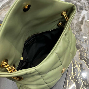 YSL 577476 Saint Laurent Puffer Small In Nappa Leather avocado green - Default Title - View 9