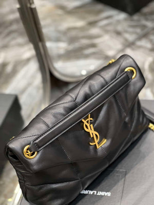 YSL 577476 Saint Laurent Puffer Small In Nappa Leather Black - Gold - View 4