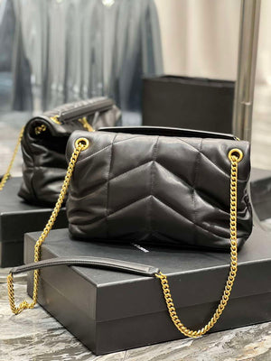 YSL 577476 Saint Laurent Puffer Small In Nappa Leather Black - Gold - View 6