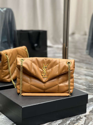YSL 577476 Saint Laurent Puffer Small In Nappa Leather Brown - Default Title - View 1