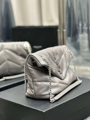 YSL 577476 Saint Laurent Puffer Small In Nappa Leather Gray - Gold - View 14