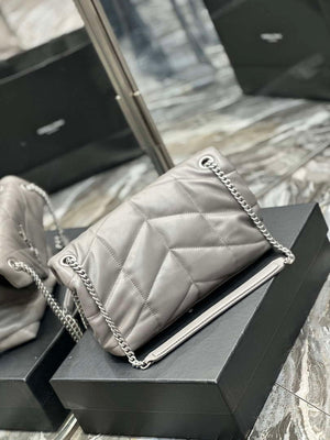 YSL 577476 Saint Laurent Puffer Small In Nappa Leather Gray - Gold - View 15