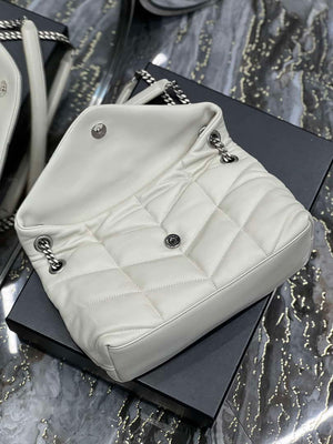 YSL 577476 Saint Laurent Puffer Small In Nappa Leather White - Gold - View 16
