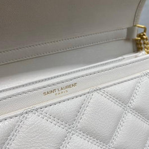 YSL 579607 Yves Saint Laurent Chain Bag Becky White - luxibagsmall