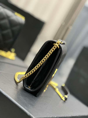 YSL 585031 Saint Laurent Becky Chain Shoulder Bag Leather Black - Default Title - View 5
