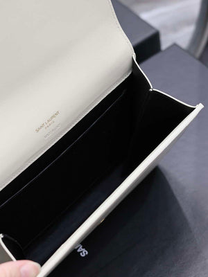 YSL 617662 Cassandre Matelass¨¦ Flap pouch in White leather - Default Title - View 8