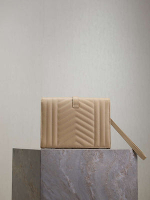 YSL 617662 Cassandre Matelass¨¦ Flap pouch in grain de Poudre leather Apricot - Default Title - View 5