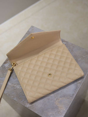 YSL 617662 Cassandre Matelass¨¦ Flap pouch in grain de Poudre leather Apricot - Default Title - View 8