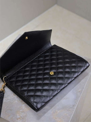 YSL 617662 Cassandre Matelass¨¦ Flap pouch in grain de Poudre leather Black - Default Title - View 8