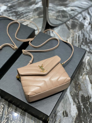 YSL 630951 Saint Laurent Loulou Toy Bag In Matelass¨¦ Y Leather Nude Pink - Default Title - View 6