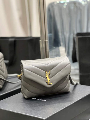 YSL 630951 Saint Laurent Loulou Toy Bag In Matelass¨¦ Y Leather Grey - Default Title - View 2