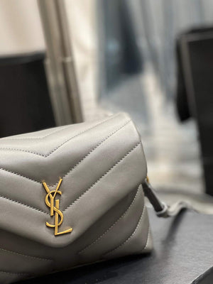 YSL 630951 Saint Laurent Loulou Toy Bag In Matelass¨¦ Y Leather Grey - Default Title - View 3