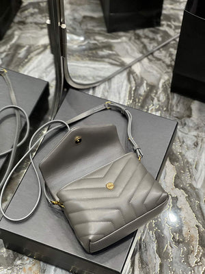 YSL 630951 Saint Laurent Loulou Toy Bag In Matelass¨¦ Y Leather Grey - Default Title - View 8