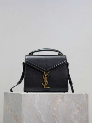 YSL 623930 Cassandra Mini Top Handle Bag In Grain De Poudre Embossed Leather - Default Title - View 1
