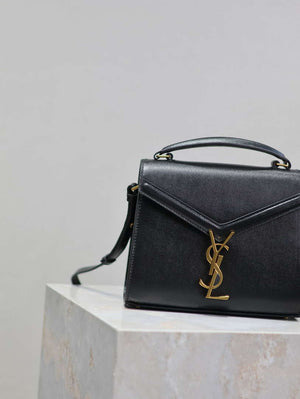 YSL 623930 Cassandra Mini Top Handle Bag In Grain De Poudre Embossed Leather - Default Title - View 3