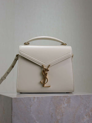 YSL 623930 Cassandra Mini Top Handle In Box Saint Laurent White - Default Title - View 1