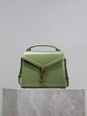 YSL 623930 Cassandra Mini Top Handle In Box Saint Laurent Green - Default Title - View 1