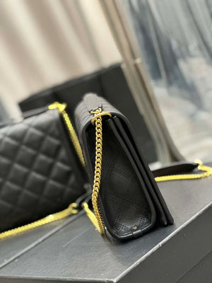 YSL 629246 Saint Laurent Becky Chain Shoulder Bag 25cm Leather Black - Default Title - View 3