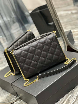 YSL 629246 Saint Laurent Becky Chain Shoulder Bag 25cm Leather Black - Default Title - View 7