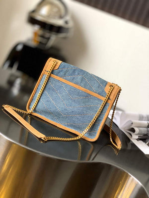 YSL 633151 Niki Baby Chain Bag Denim with leather - Default Title - View 3