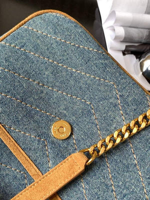 YSL 633158 Niki Medium Chain Bag Denim with leather - Default Title - View 7