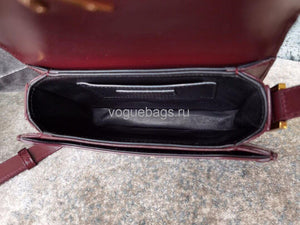 YSL 634306 Yves Saint Laurent Solferino Box small Shoulder Handbag Wine Red - luxibagsmall