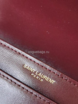 YSL 634306 Yves Saint Laurent Solferino Box small Shoulder Handbag Wine Red - luxibagsmall