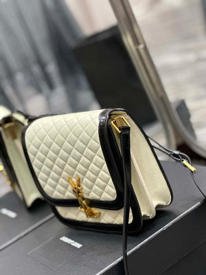 YSL 635025 Saint Laurent Solferino Medium Soft Satchel In Lambsikn Leather Beige - Default Title - View 3