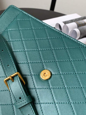 YSL 668863 Gaby Satchel In Quilted Lambskin SEA turquoise - Default Title - View 7