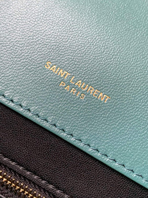 YSL 668863 Gaby Satchel In Quilted Lambskin SEA turquoise - Default Title - View 9