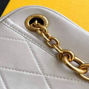 YSL 669308 Le Maillon Small Chain Bag In Quilted Lambskin White - Default Title - View 7