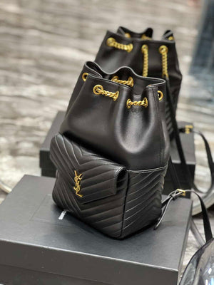 YSL 672609 Joe Backpack In Lambskin Black - Default Title - View 3