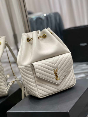 YSL 672609 Joe Backpack In Lambskin White - Default Title - View 2