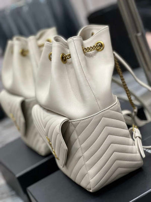 YSL 672609 Joe Backpack In Lambskin White - Default Title - View 5