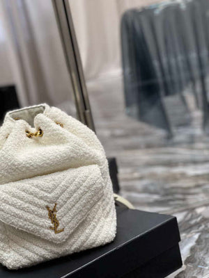 YSL 672609 Joe Backpack In Woolen White - Default Title - View 3
